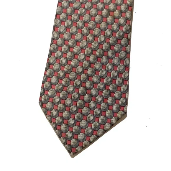 Hermes Red and Gray Patterned Tie